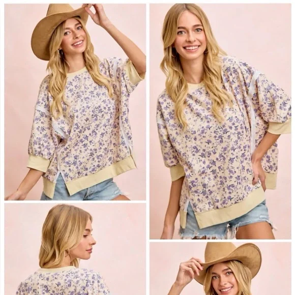 Bibi Floral pullover NWT - Picture 1 of 2